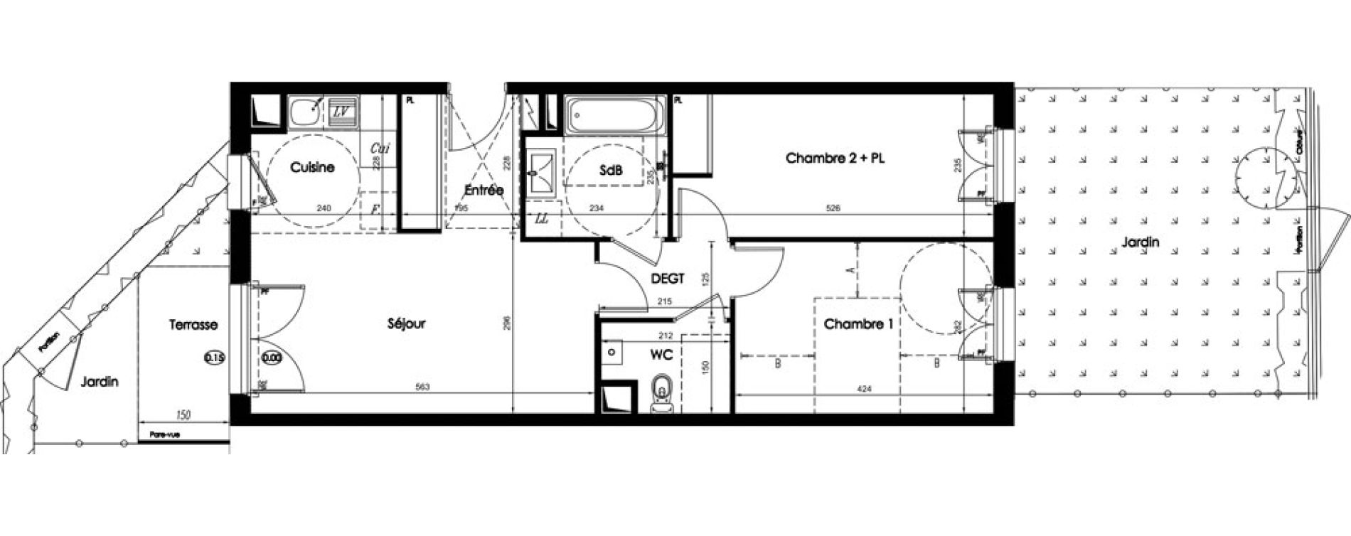 Appartement T3 de 60,86 m2 &agrave; Chartres Hauts de chartres