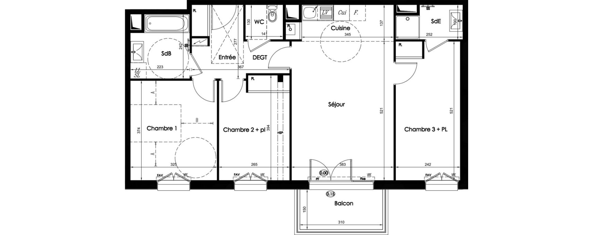 Appartement T4 de 76,92 m2 &agrave; Chartres Hauts de chartres