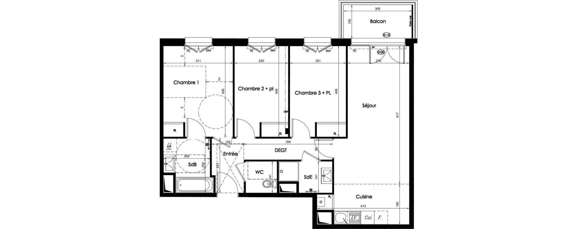 Appartement T4 de 74,02 m2 &agrave; Chartres Hauts de chartres