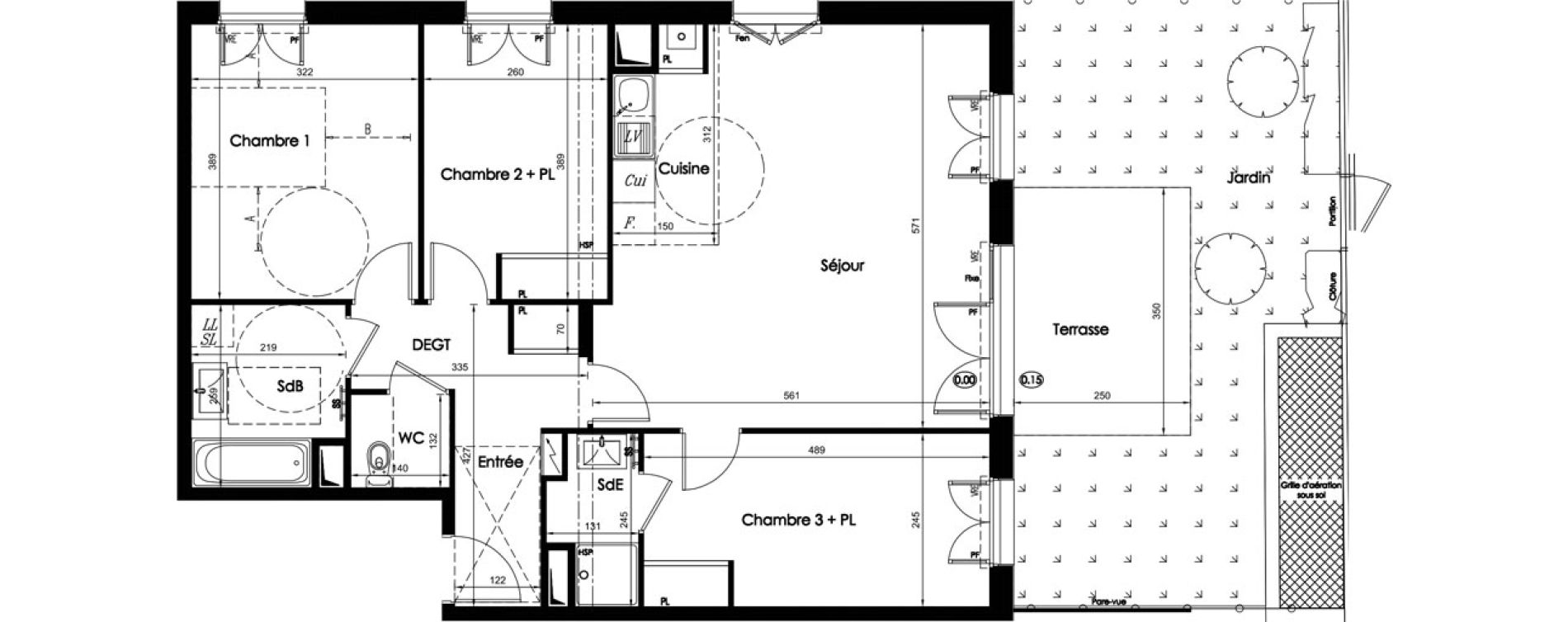 Appartement T4 de 82,76 m2 &agrave; Chartres Hauts de chartres