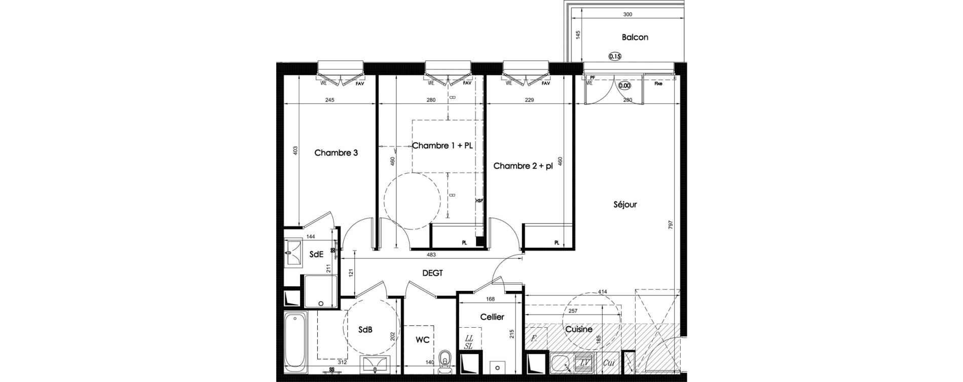 Appartement T4 de 79,93 m2 &agrave; Chartres Hauts de chartres