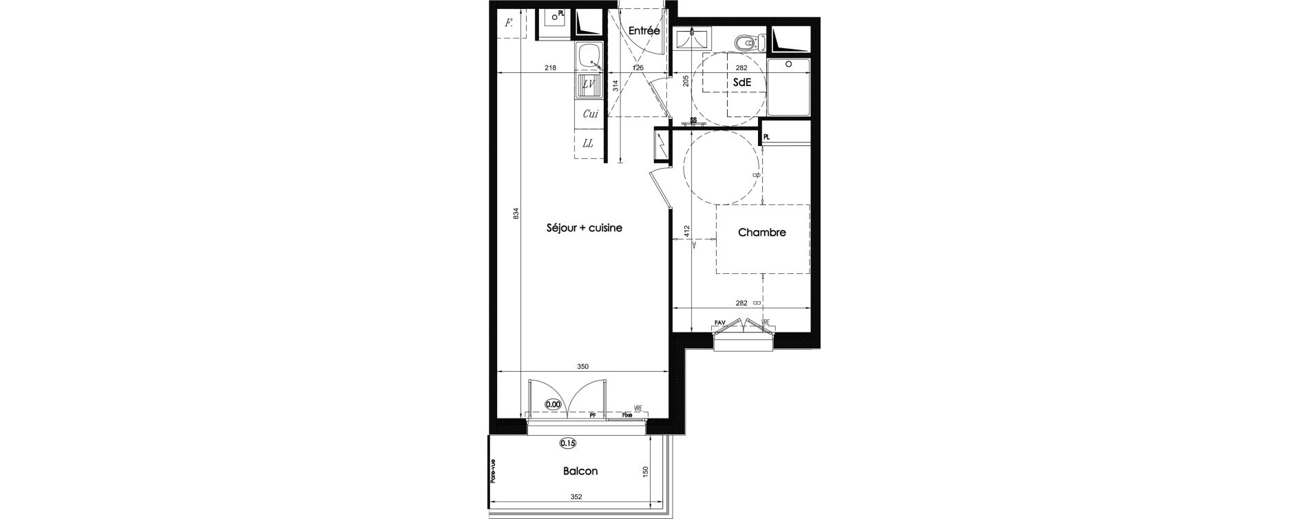 Appartement T2 de 45,04 m2 &agrave; Chartres Hauts de chartres