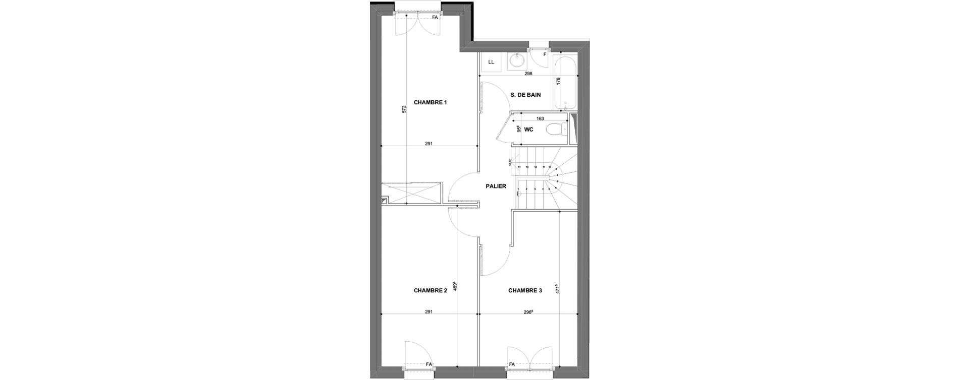 Appartement T4 de 96,05 m2 &agrave; Chartres Hotel-dieu - grand faubourg