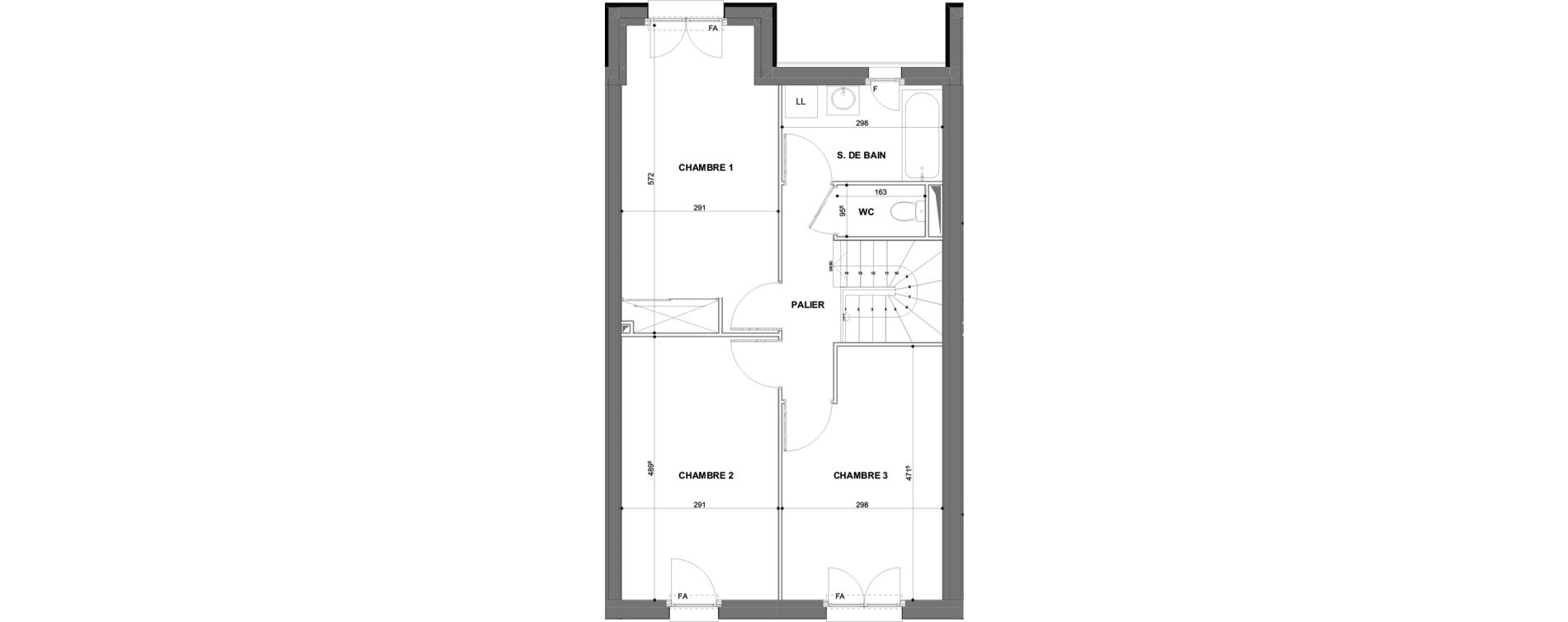 Appartement T4 de 95,74 m2 &agrave; Chartres Hotel-dieu - grand faubourg