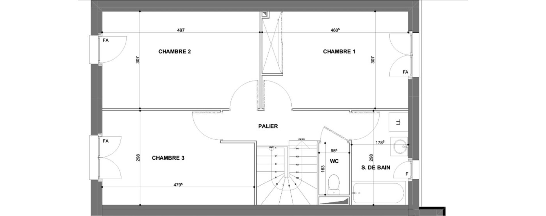 Appartement T4 de 96,66 m2 &agrave; Chartres Hotel-dieu - grand faubourg