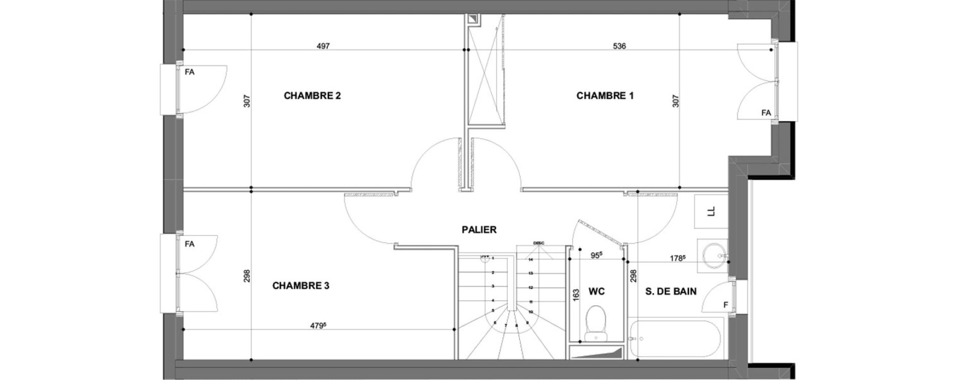 Appartement T4 de 98,65 m2 &agrave; Chartres Hotel-dieu - grand faubourg