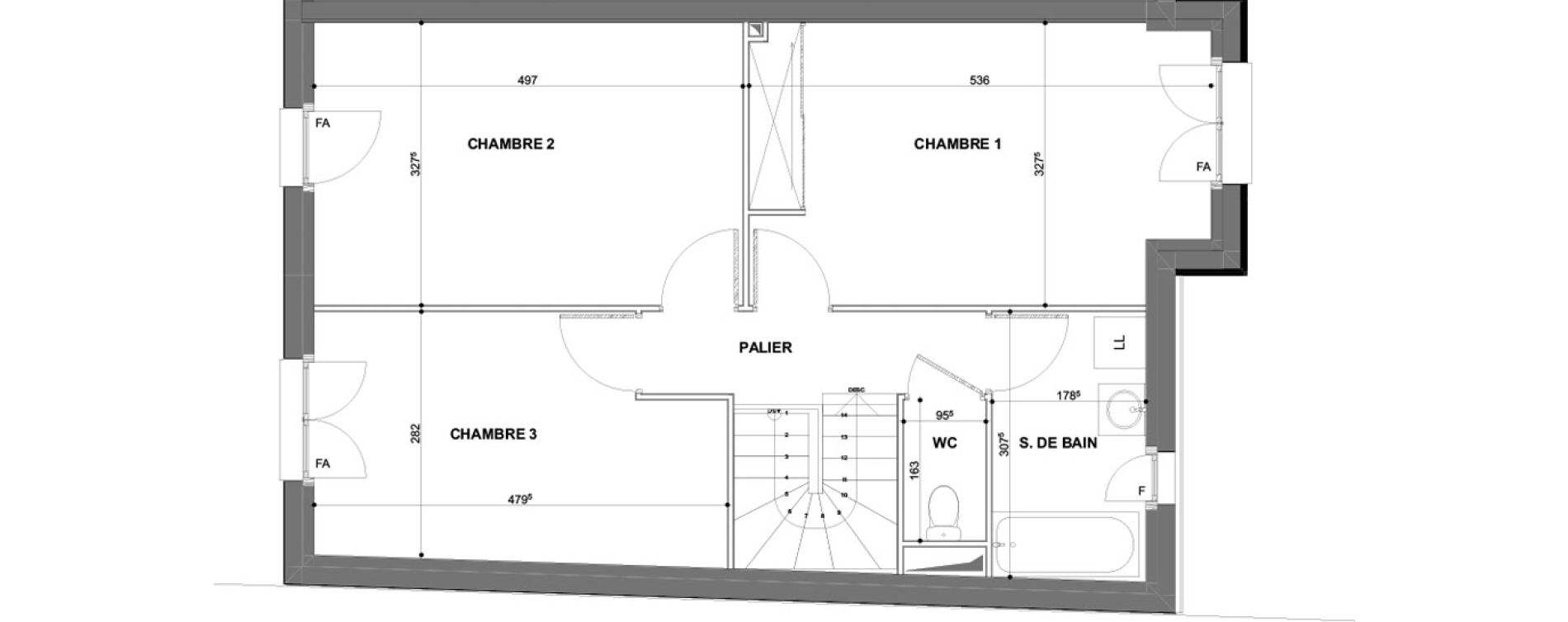 Appartement T4 de 102,61 m2 &agrave; Chartres Hotel-dieu - grand faubourg