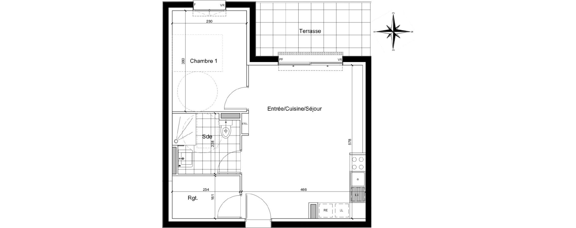 Appartement T2 de 45,57 m2 &agrave; Chartres Beaulieu - lavoisier - petits clos
