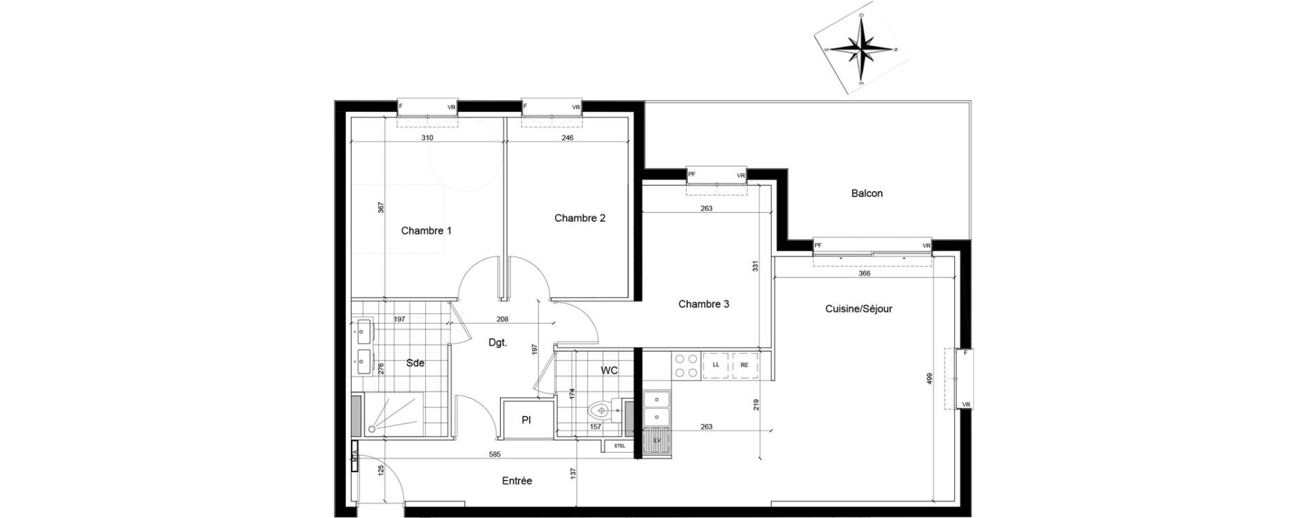 Appartement T4 de 78,90 m2 &agrave; Chartres Beaulieu - lavoisier - petits clos