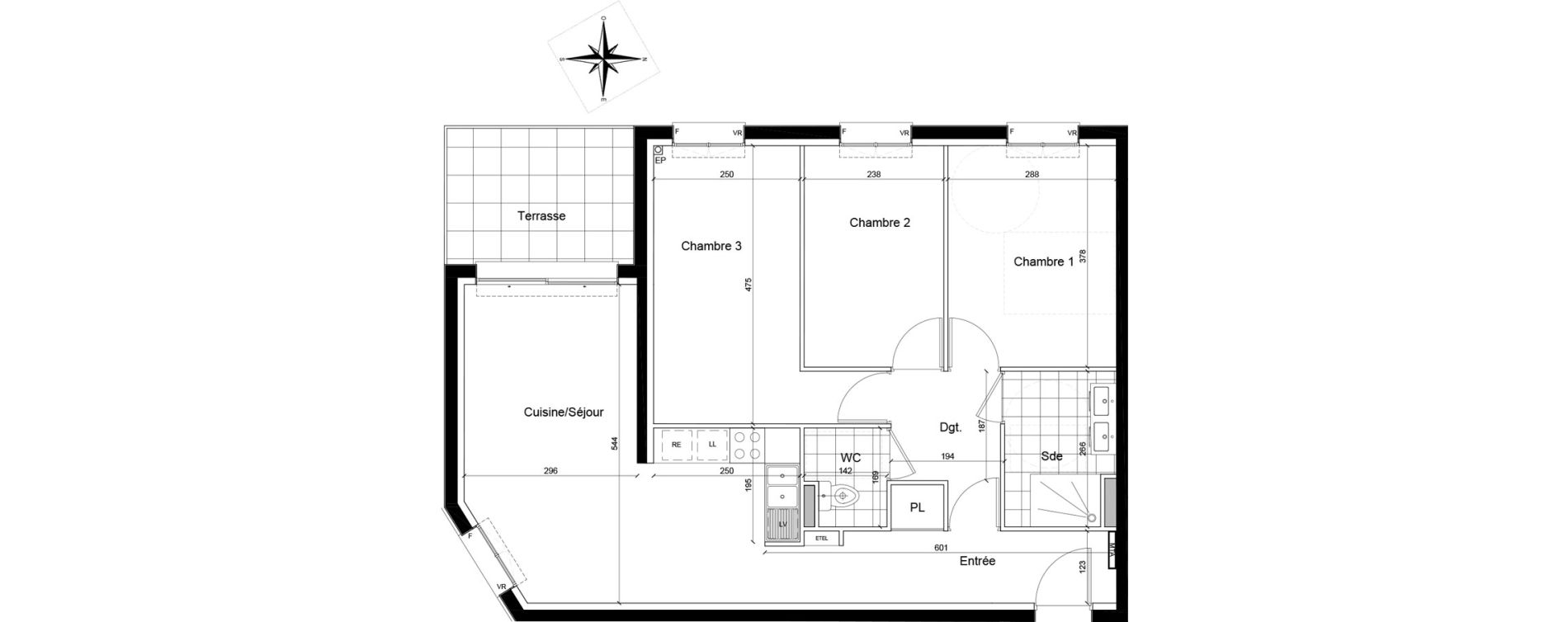 Appartement T4 de 74,76 m2 &agrave; Chartres Beaulieu - lavoisier - petits clos