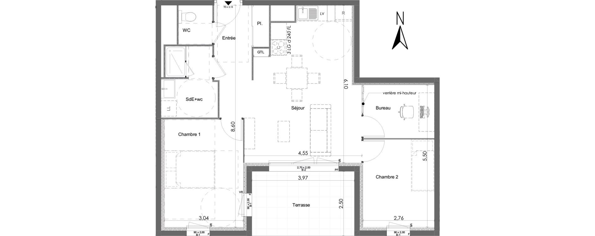 Appartement T3 de 65,38 m2 &agrave; Chartres Beaulieu - lavoisier - petits clos