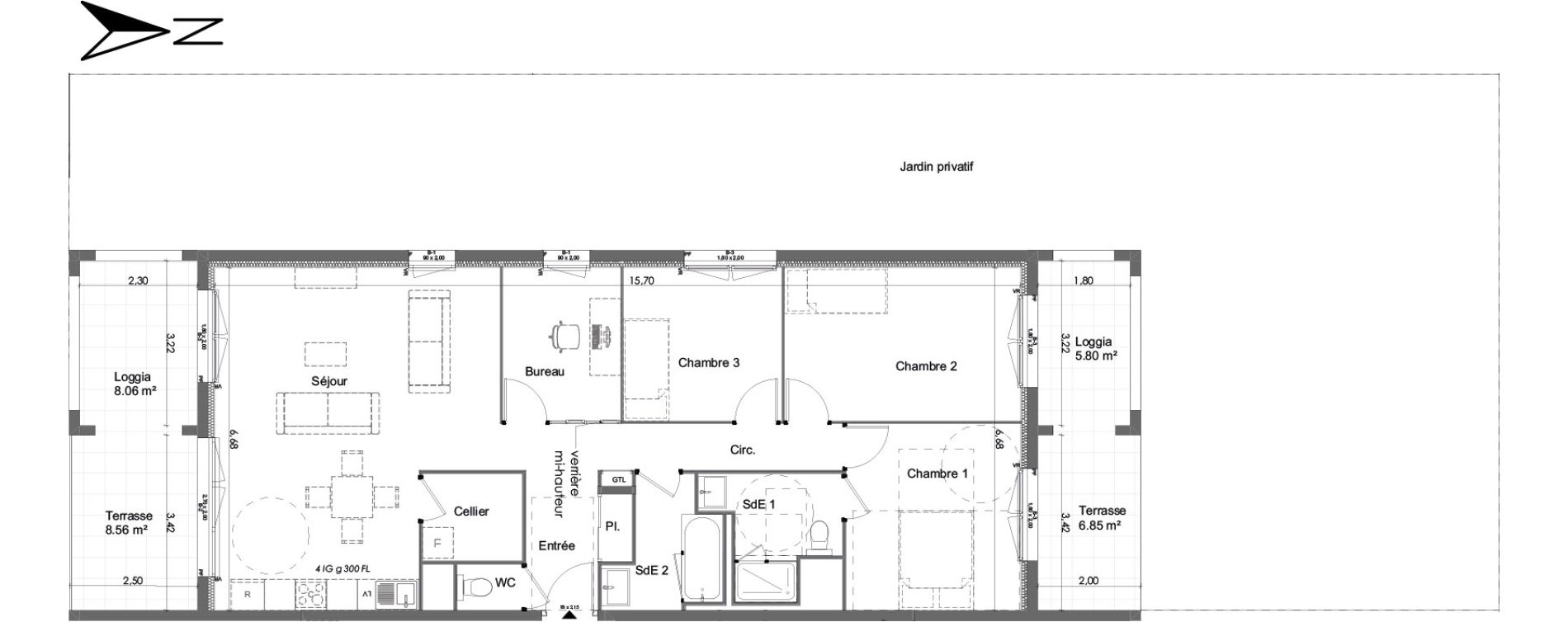 Appartement T4 de 99,75 m2 &agrave; Chartres Beaulieu - lavoisier - petits clos