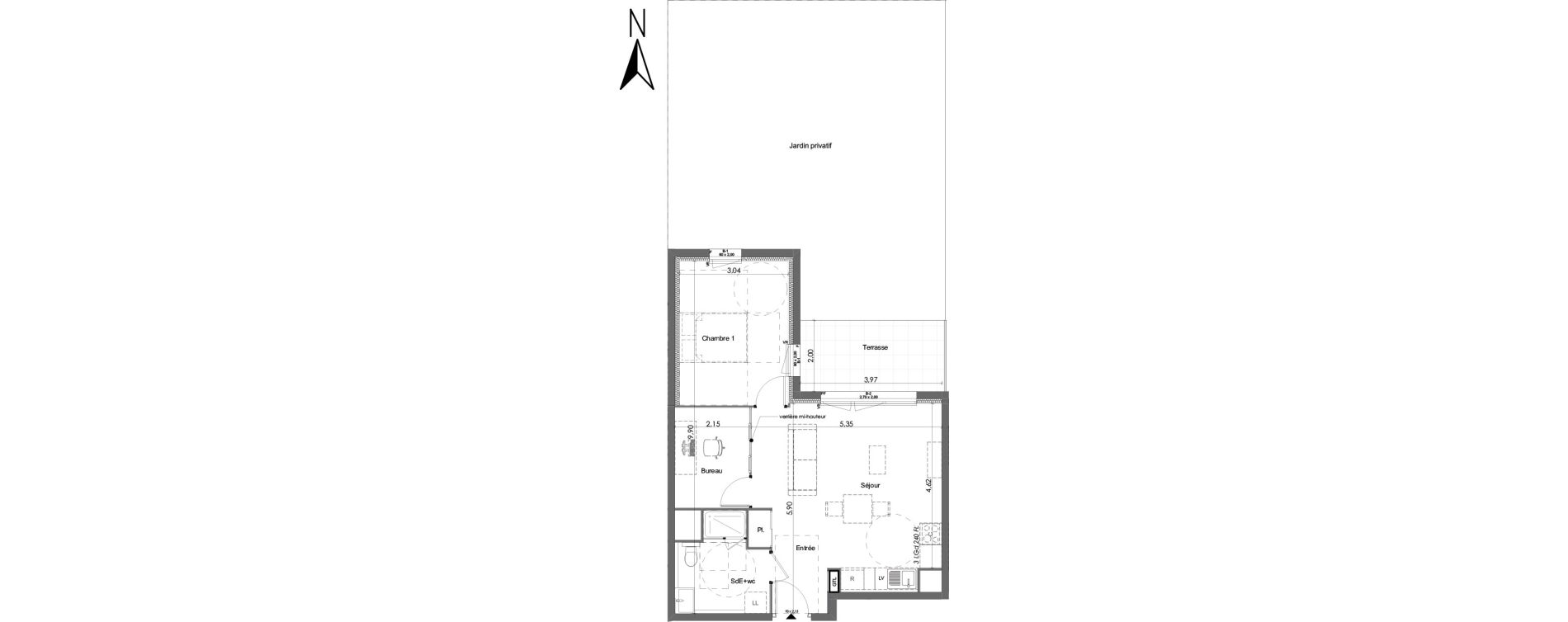 Appartement T2 de 51,99 m2 &agrave; Chartres Beaulieu - lavoisier - petits clos