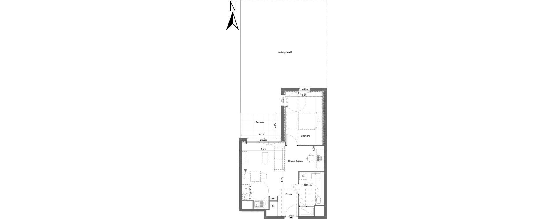 Appartement T2 de 46,60 m2 &agrave; Chartres Beaulieu - lavoisier - petits clos