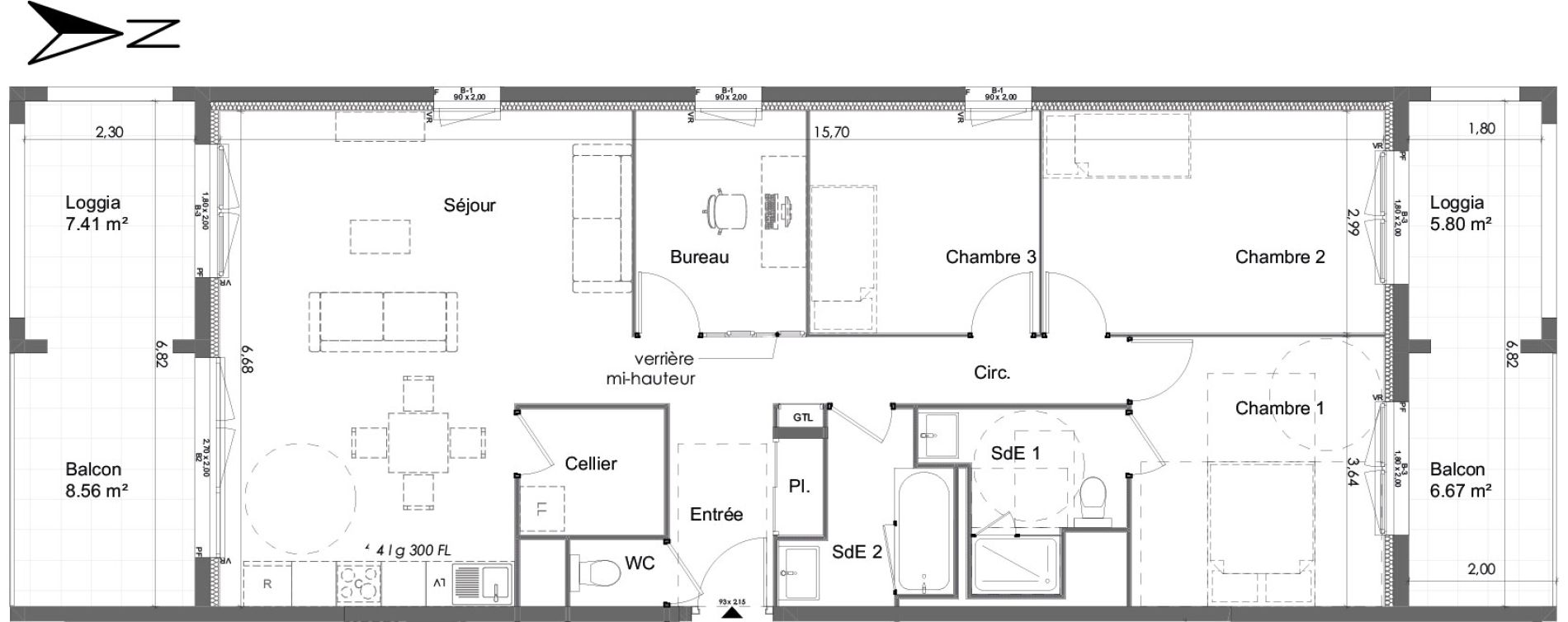 Appartement T4 de 99,75 m2 &agrave; Chartres Beaulieu - lavoisier - petits clos