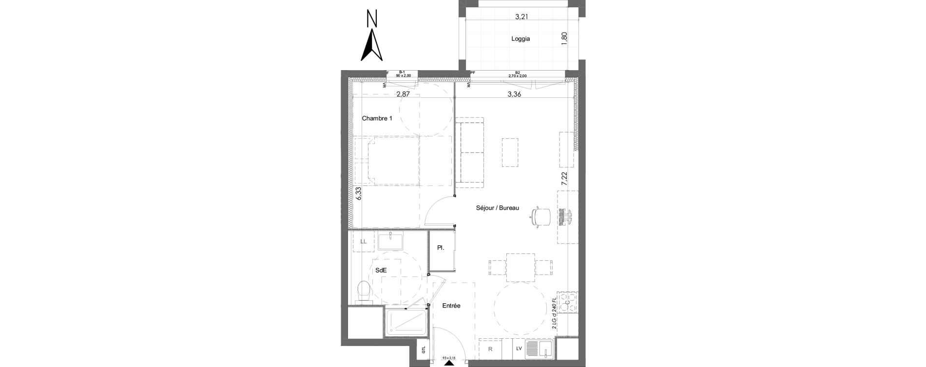 Appartement T2 de 47,11 m2 &agrave; Chartres Beaulieu - lavoisier - petits clos