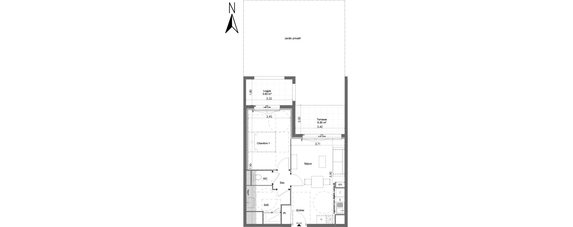 Appartement T2 de 42,73 m2 &agrave; Chartres Beaulieu - lavoisier - petits clos