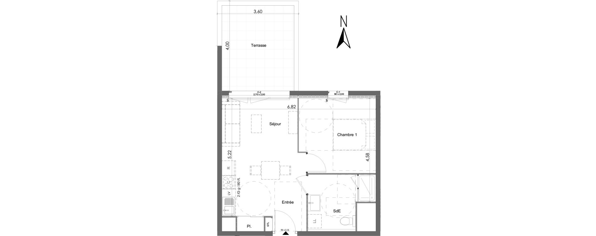 Appartement T2 de 37,52 m2 &agrave; Chartres Beaulieu - lavoisier - petits clos