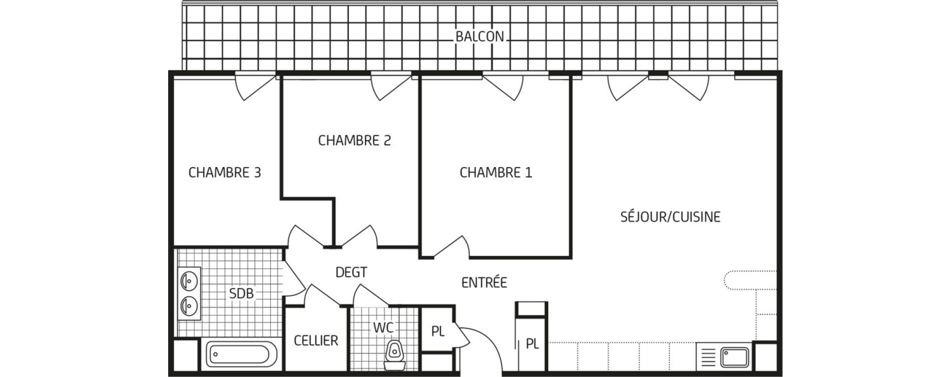 Appartement T4 de 76,33 m2 &agrave; Chartres Saint jean - rechevres - bourgneuf
