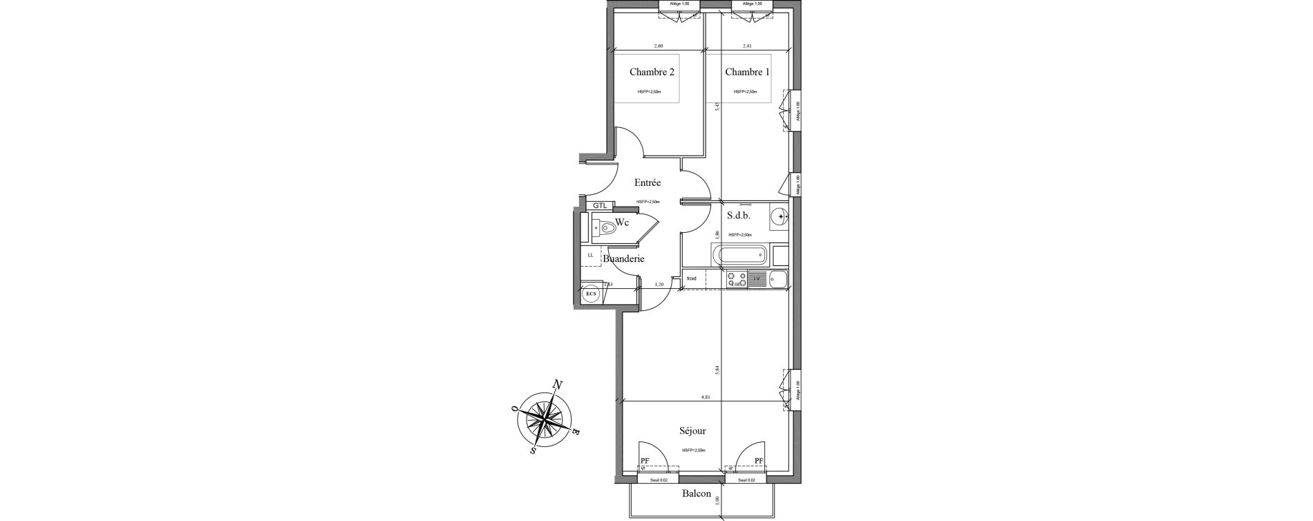 Appartement T3 de 67,22 m2 &agrave; Chartres La roseraie
