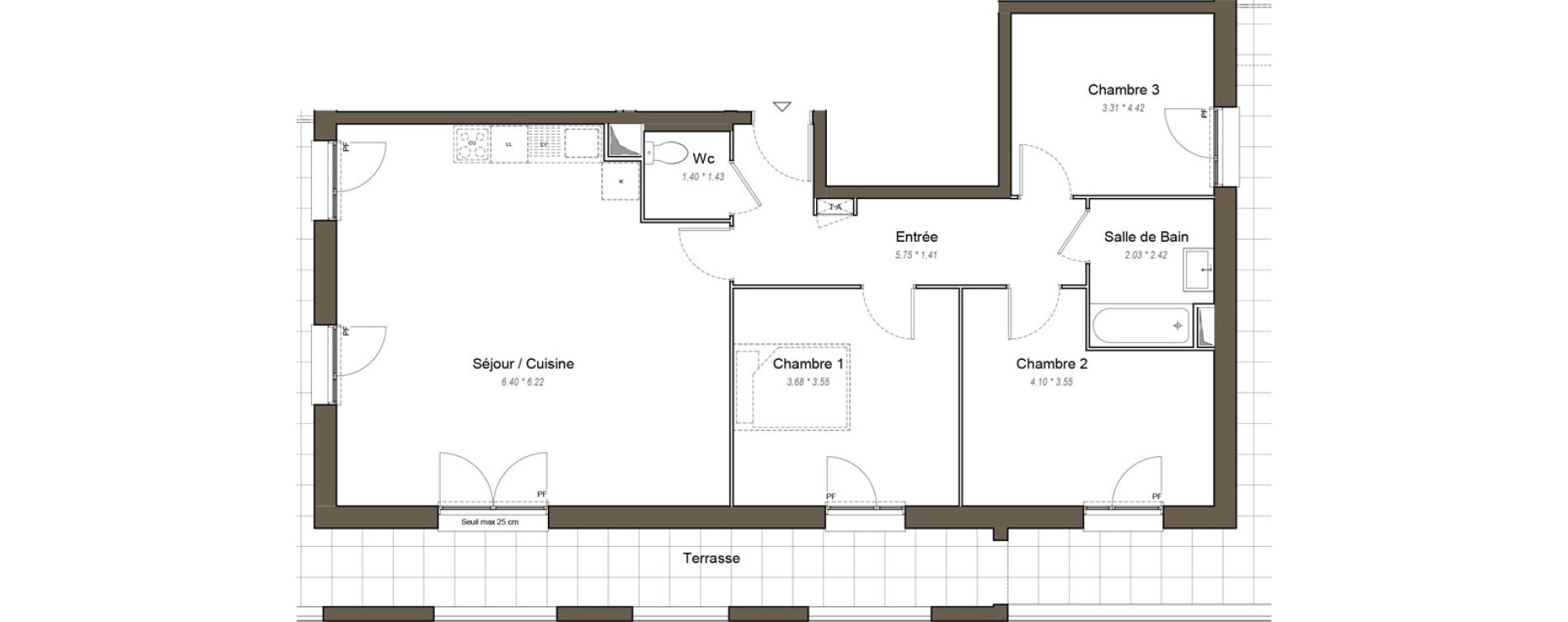 Appartement T4 de 88,50 m2 &agrave; Chartres Les clos