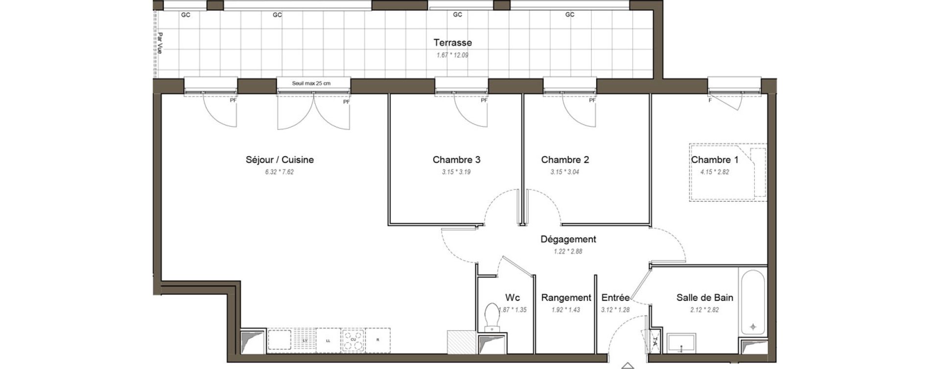 Appartement T4 de 86,70 m2 &agrave; Chartres Les clos