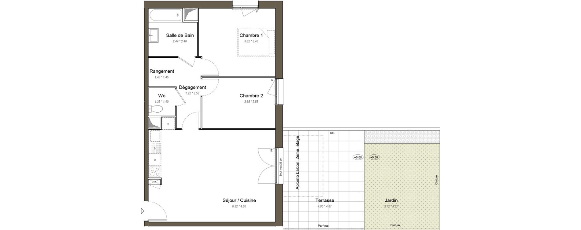 Appartement T3 de 64,90 m2 &agrave; Chartres Les clos