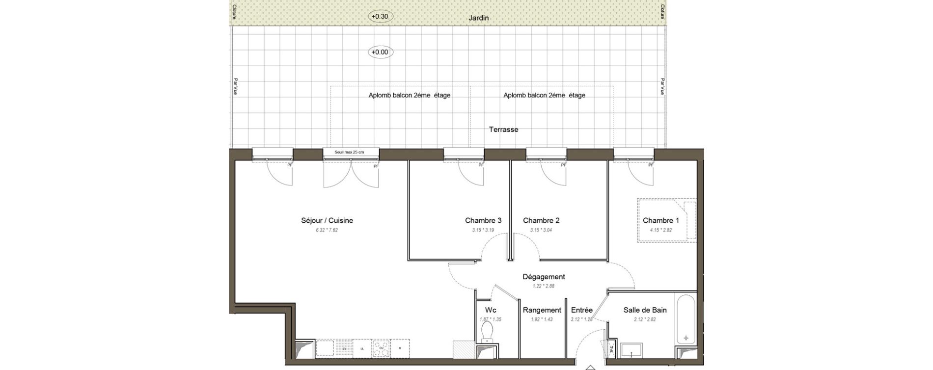 Appartement T4 de 86,90 m2 &agrave; Chartres Les clos