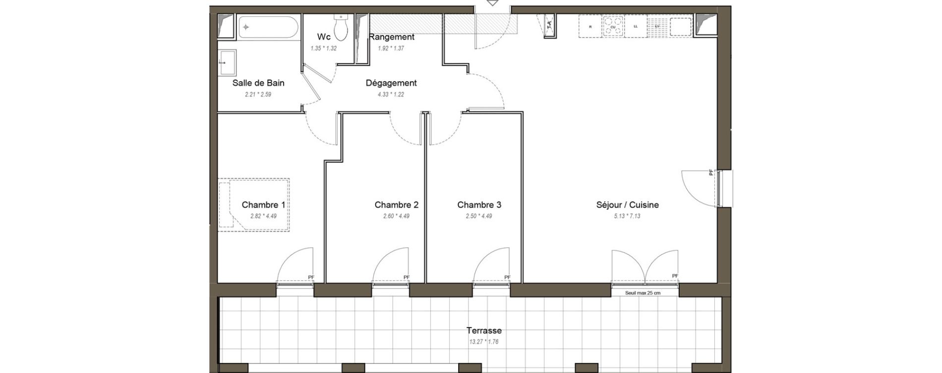 Appartement T4 de 91,10 m2 &agrave; Chartres Les clos