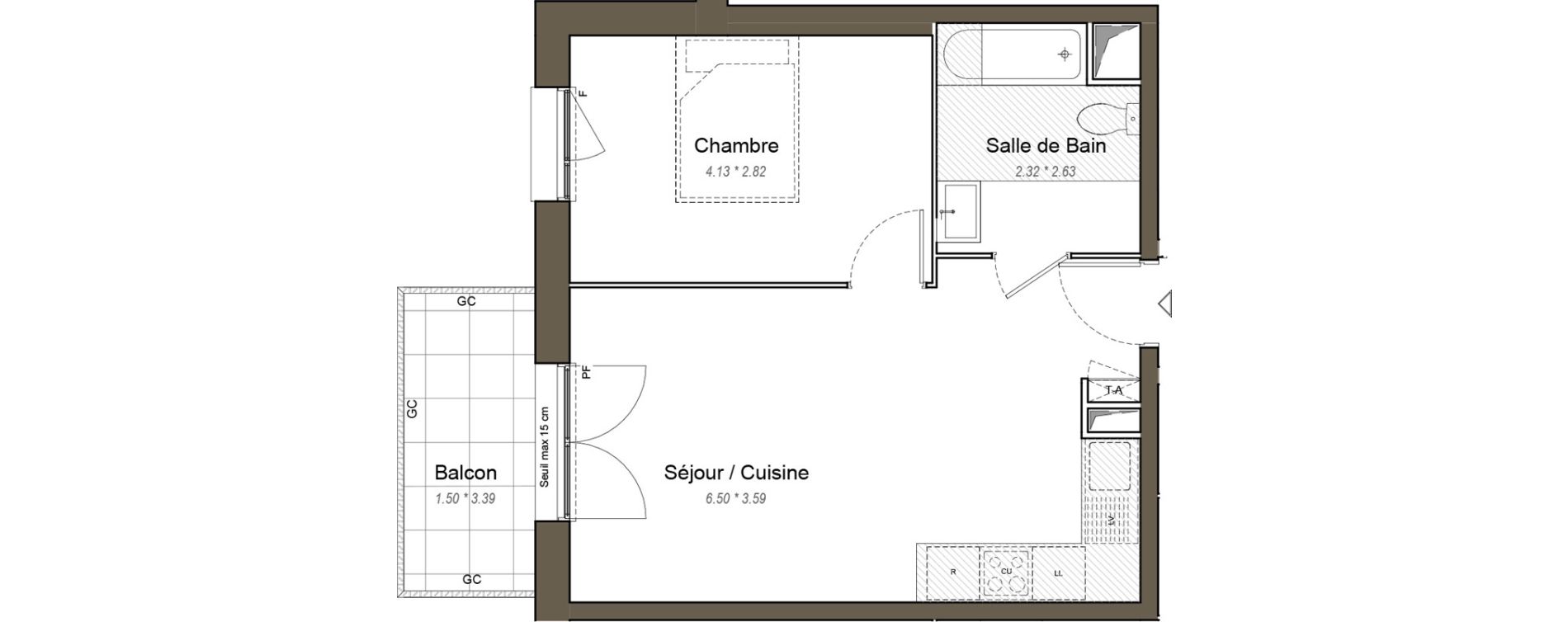 Appartement T2 de 41,10 m2 &agrave; Chartres Les clos