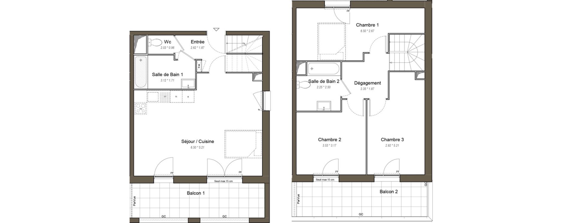 Appartement T4 de 91,80 m2 &agrave; Chartres Les clos