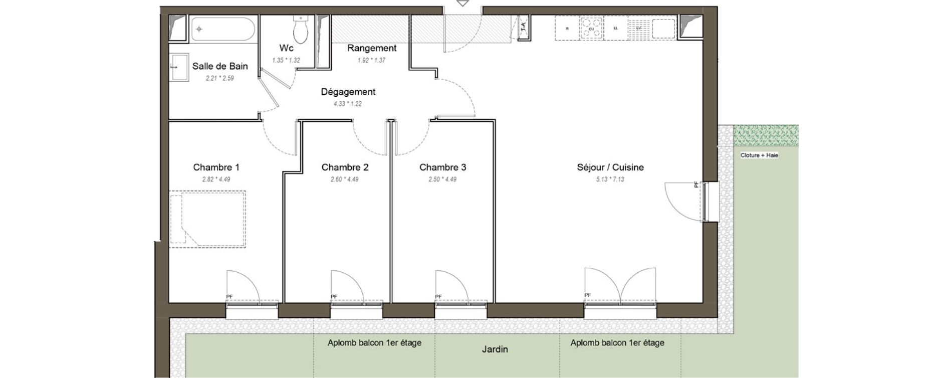 Appartement T4 de 91,10 m2 &agrave; Chartres Les clos