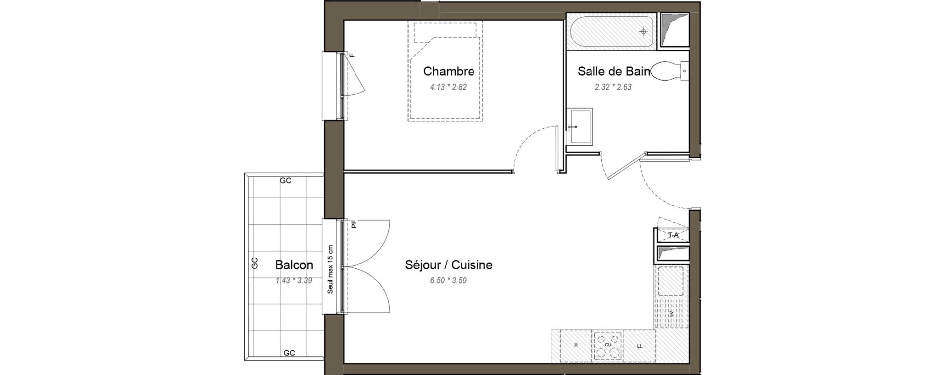 Appartement T2 de 41,00 m2 &agrave; Chartres Les clos