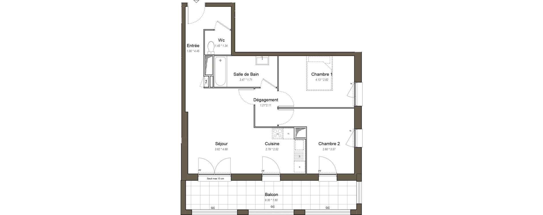 Appartement T3 de 62,80 m2 &agrave; Chartres Les clos