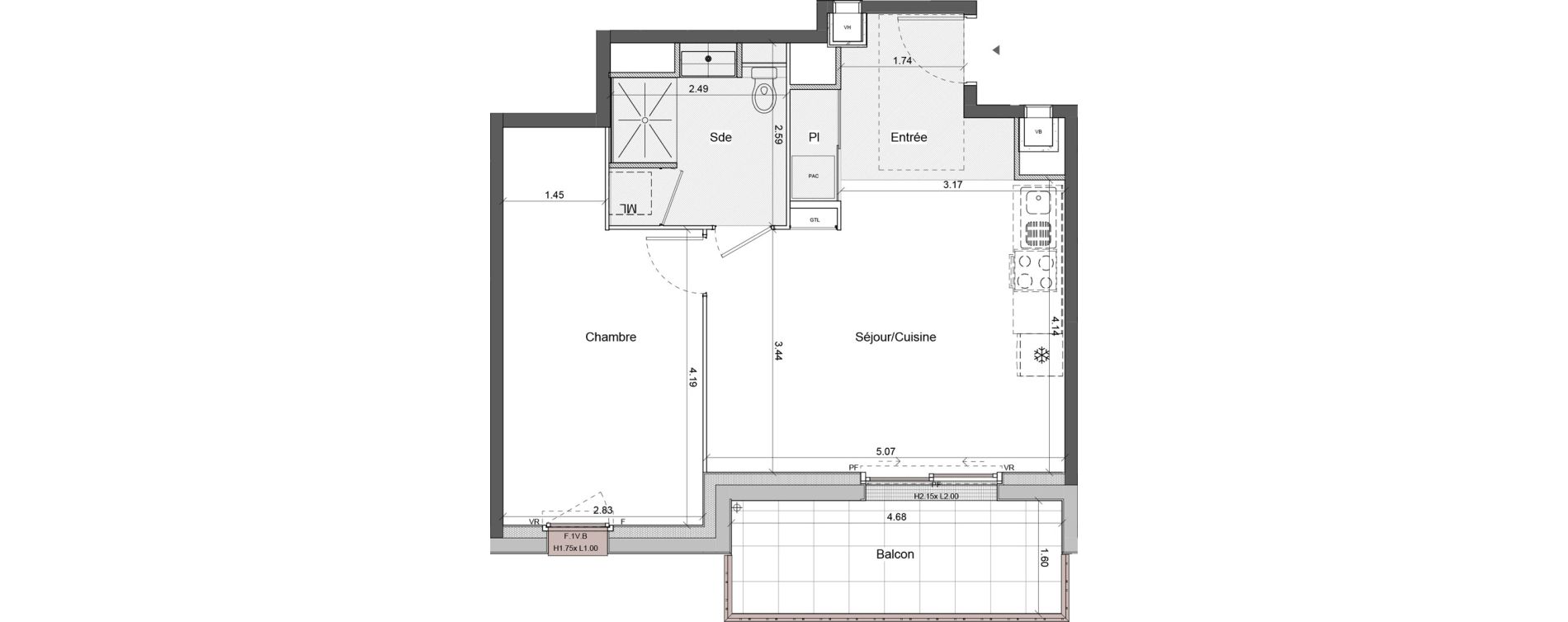 Appartement T2 de 45,10 m2 &agrave; Chartres Centre