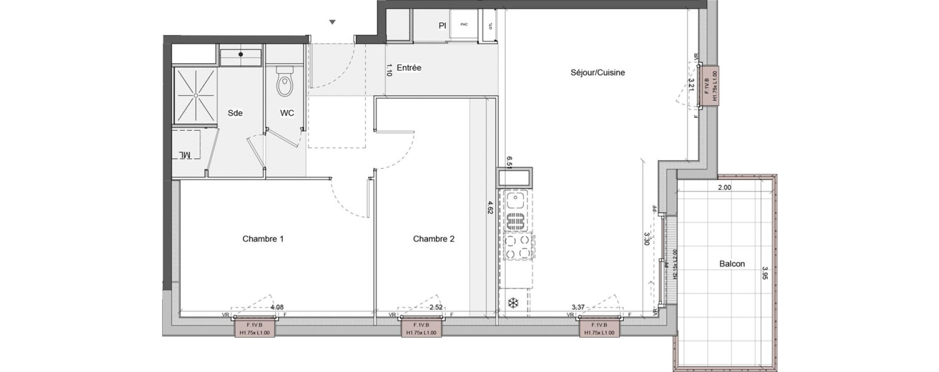 Appartement T3 de 62,77 m2 &agrave; Chartres Centre