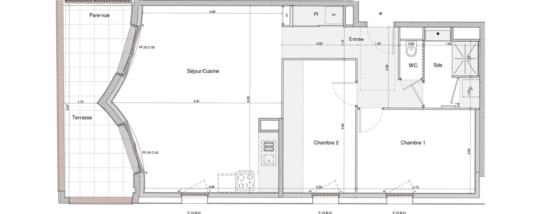 Appartement T3 de 71,76 m2 &agrave; Chartres Centre