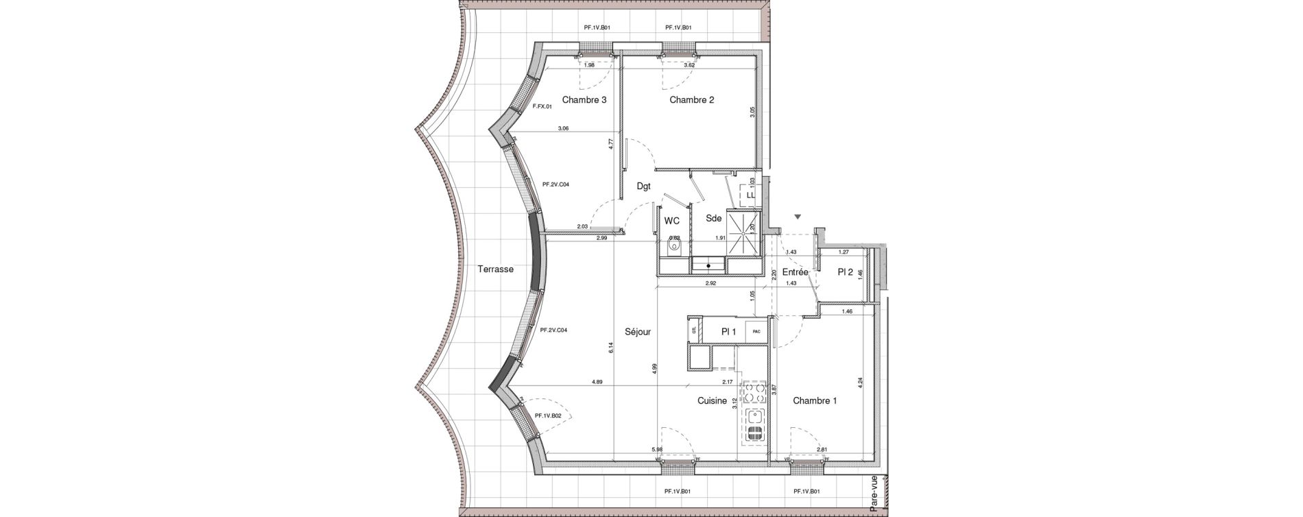 Appartement T4 de 81,70 m2 &agrave; Chartres Centre