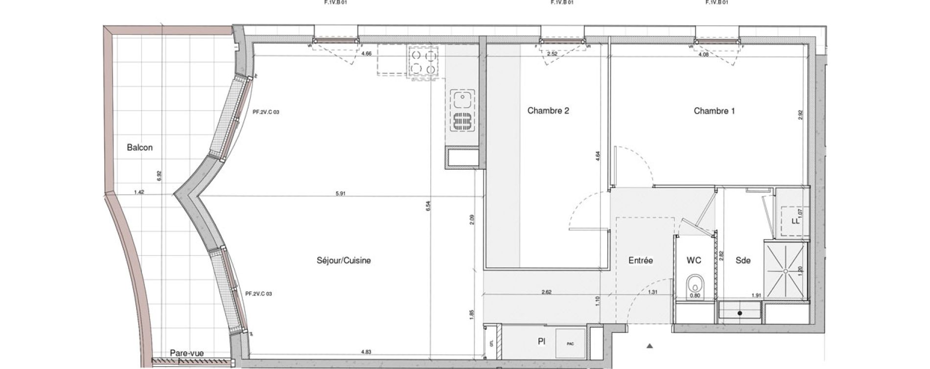 Appartement T3 de 71,47 m2 &agrave; Chartres Centre