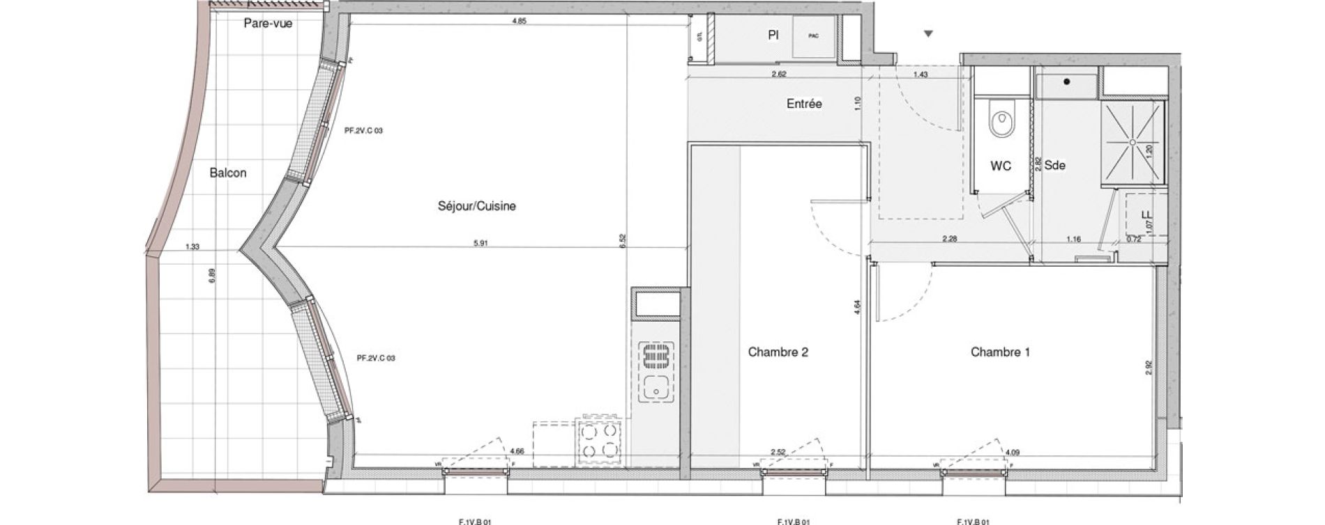 Appartement T3 de 71,73 m2 &agrave; Chartres Centre