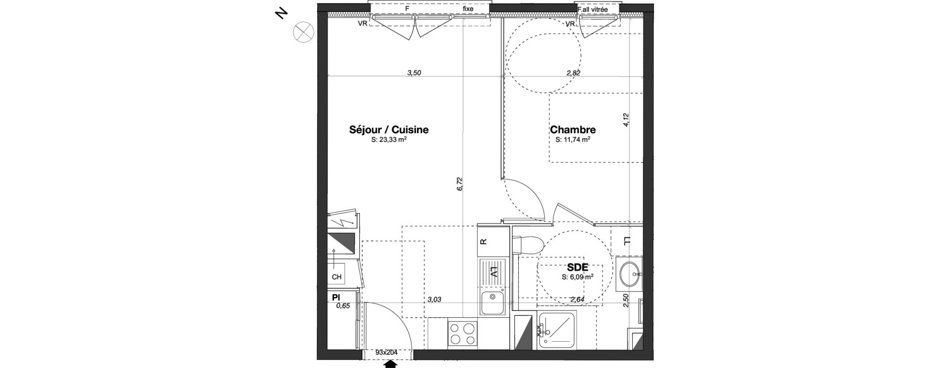 Appartement T2 de 41,16 m2 &agrave; Chartres Centre