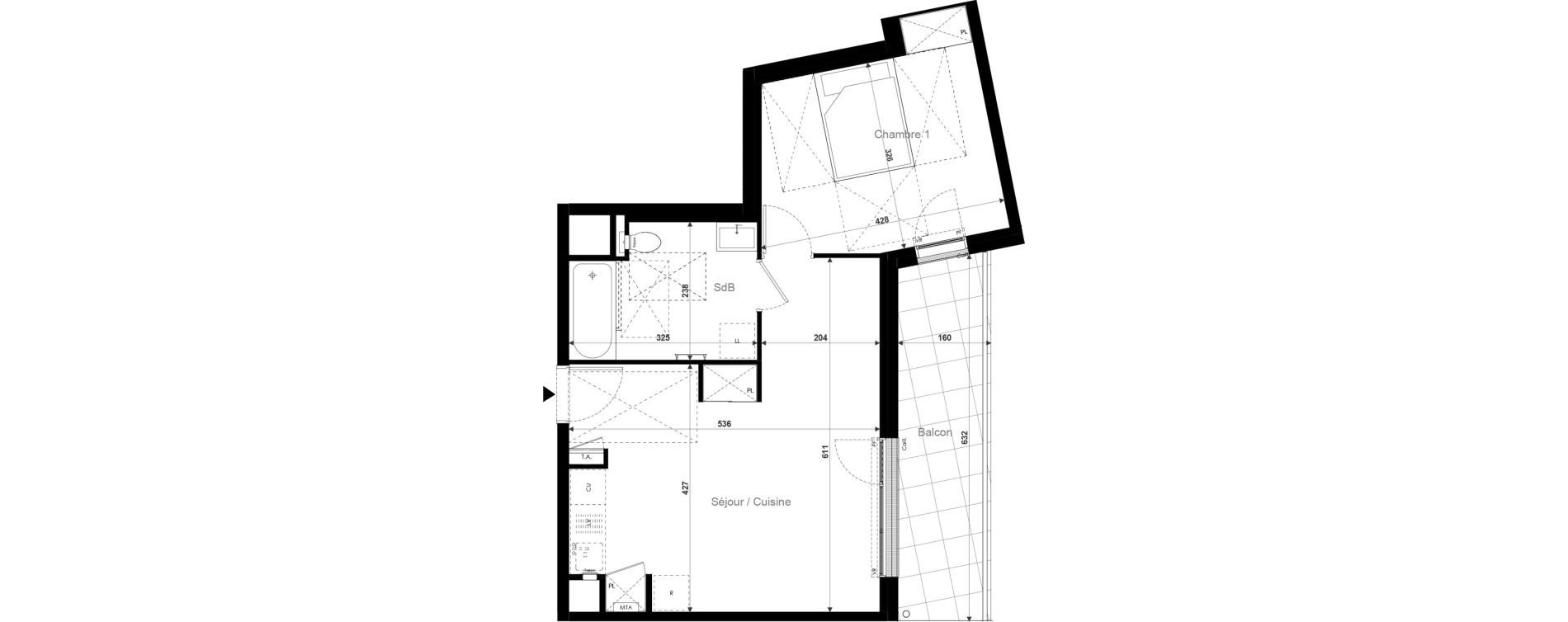 Appartement T2 de 46,39 m2 &agrave; Chartres Madeleine - proust