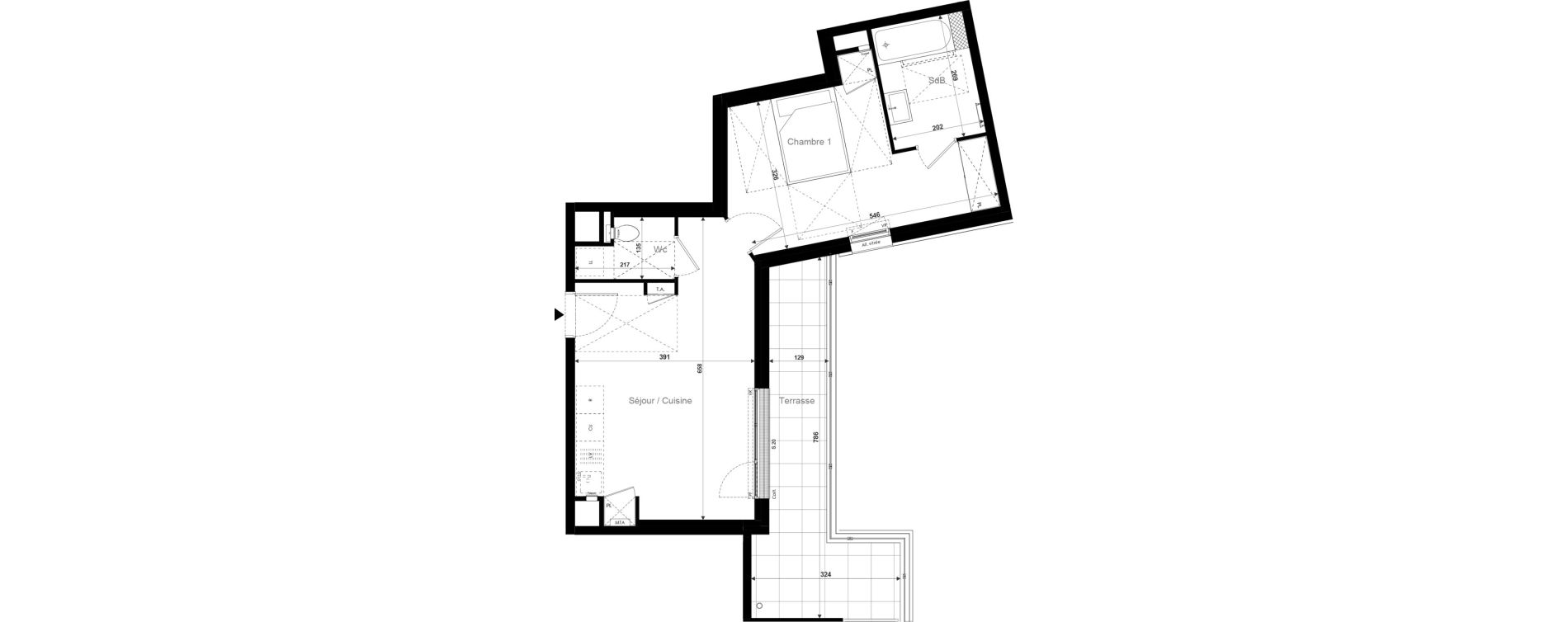 Appartement T2 de 44,95 m2 &agrave; Chartres Madeleine - proust