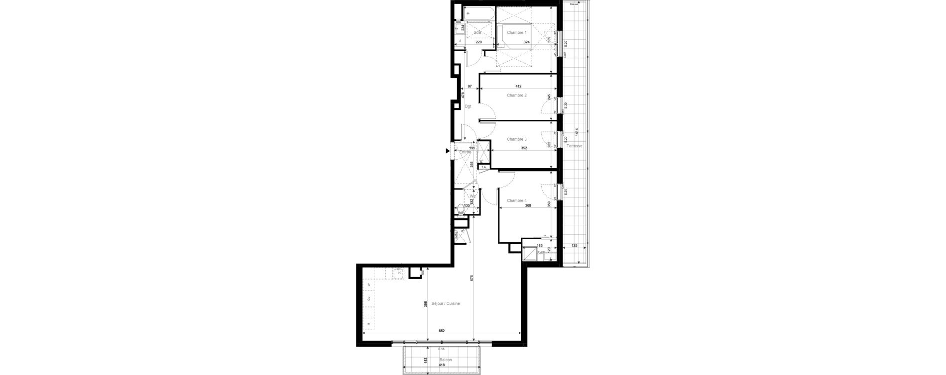 Appartement T5 de 104,92 m2 &agrave; Chartres Madeleine - proust