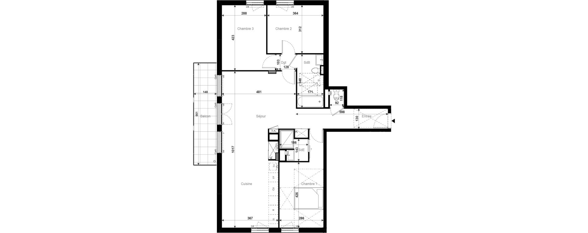 Appartement T4 de 98,36 m2 &agrave; Chartres Madeleine - proust