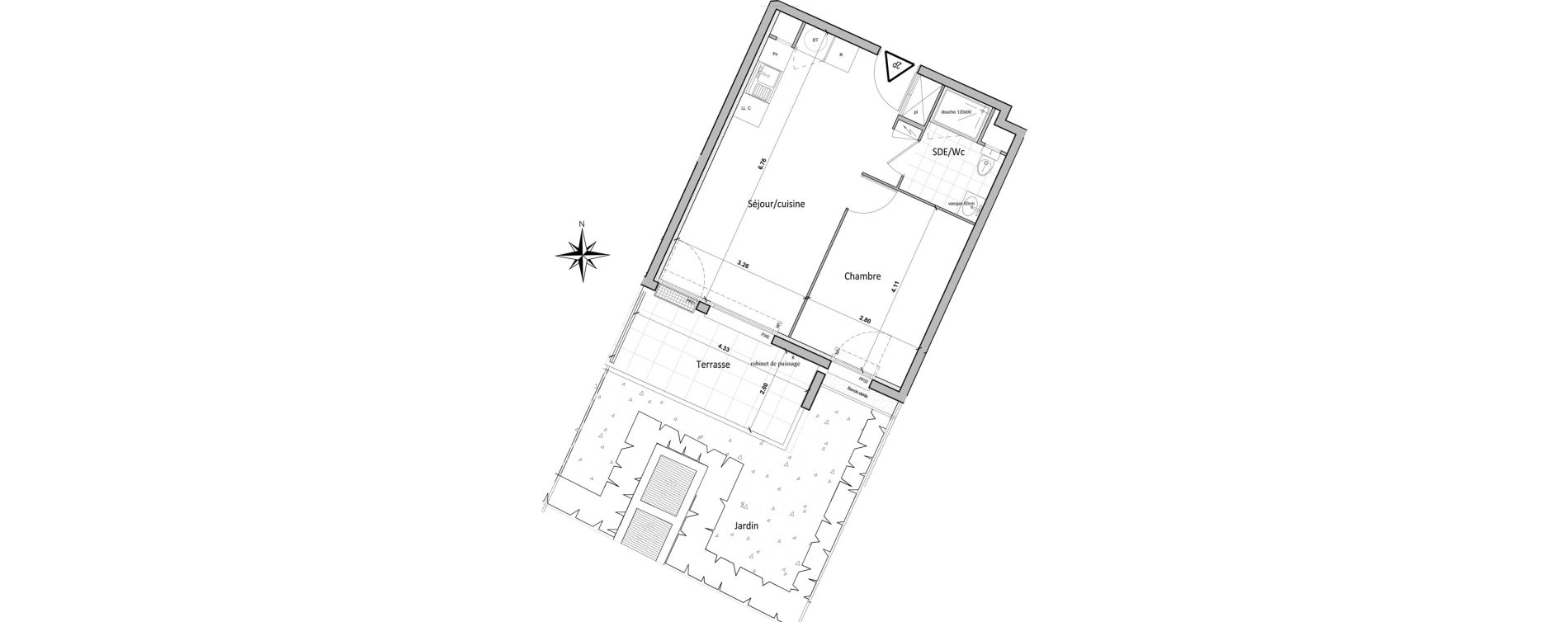 Appartement T2 de 39,00 m2 &agrave; Chartres Saint jean - rechevres - bourgneuf