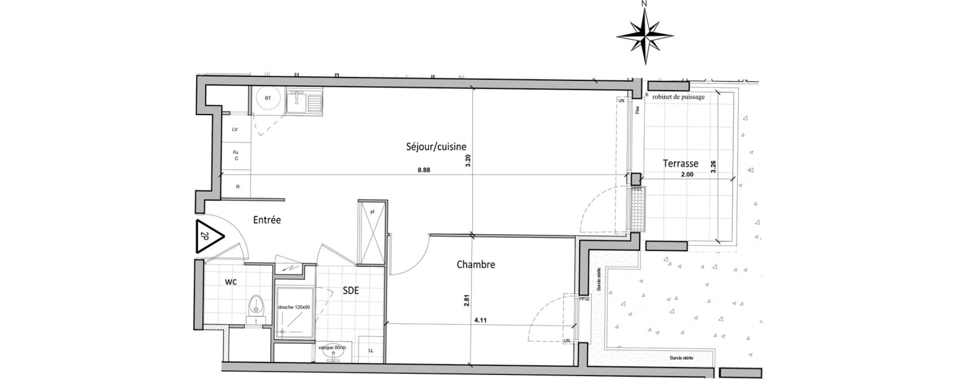 Appartement T2 de 48,10 m2 &agrave; Chartres Saint jean - rechevres - bourgneuf