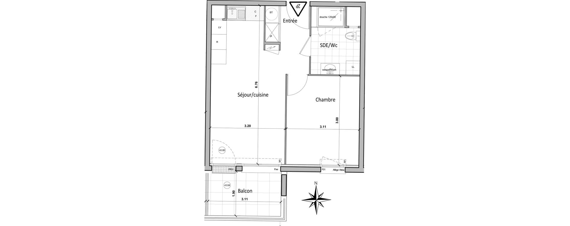 Appartement T2 de 40,50 m2 &agrave; Chartres Saint jean - rechevres - bourgneuf