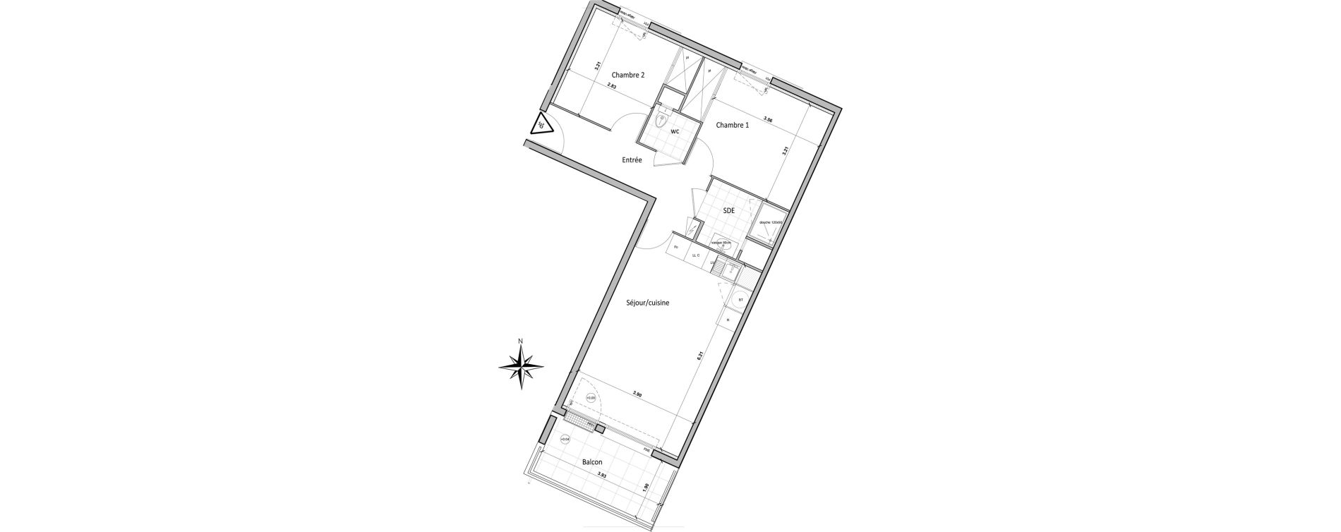 Appartement T3 de 60,50 m2 &agrave; Chartres Saint jean - rechevres - bourgneuf