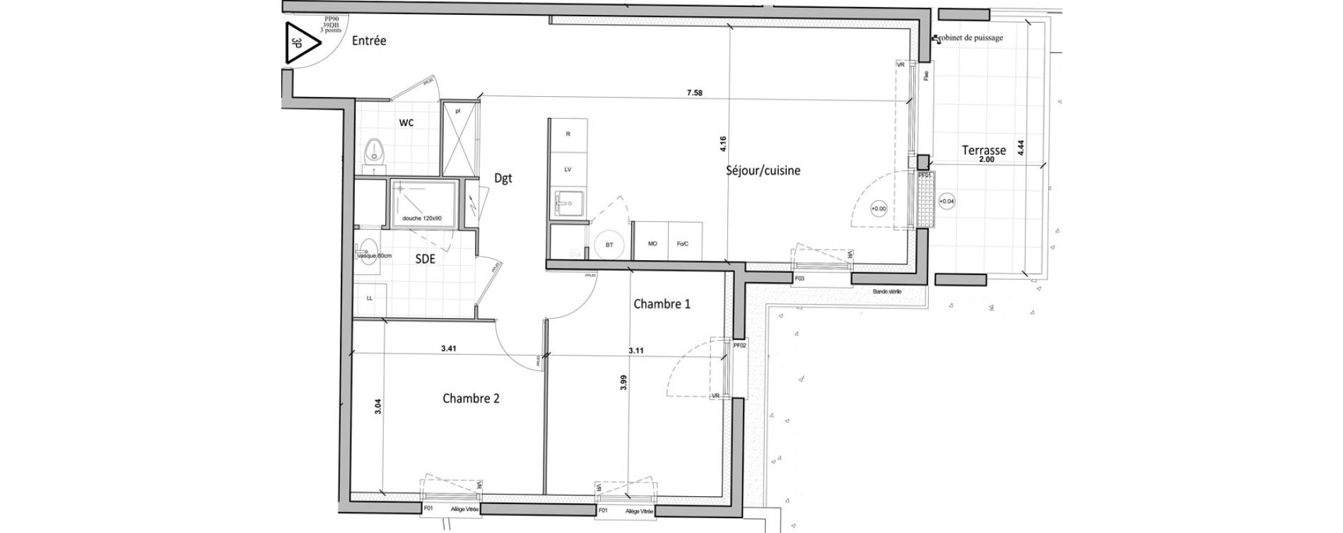 Appartement T3 de 67,20 m2 &agrave; Chartres Saint jean - rechevres - bourgneuf
